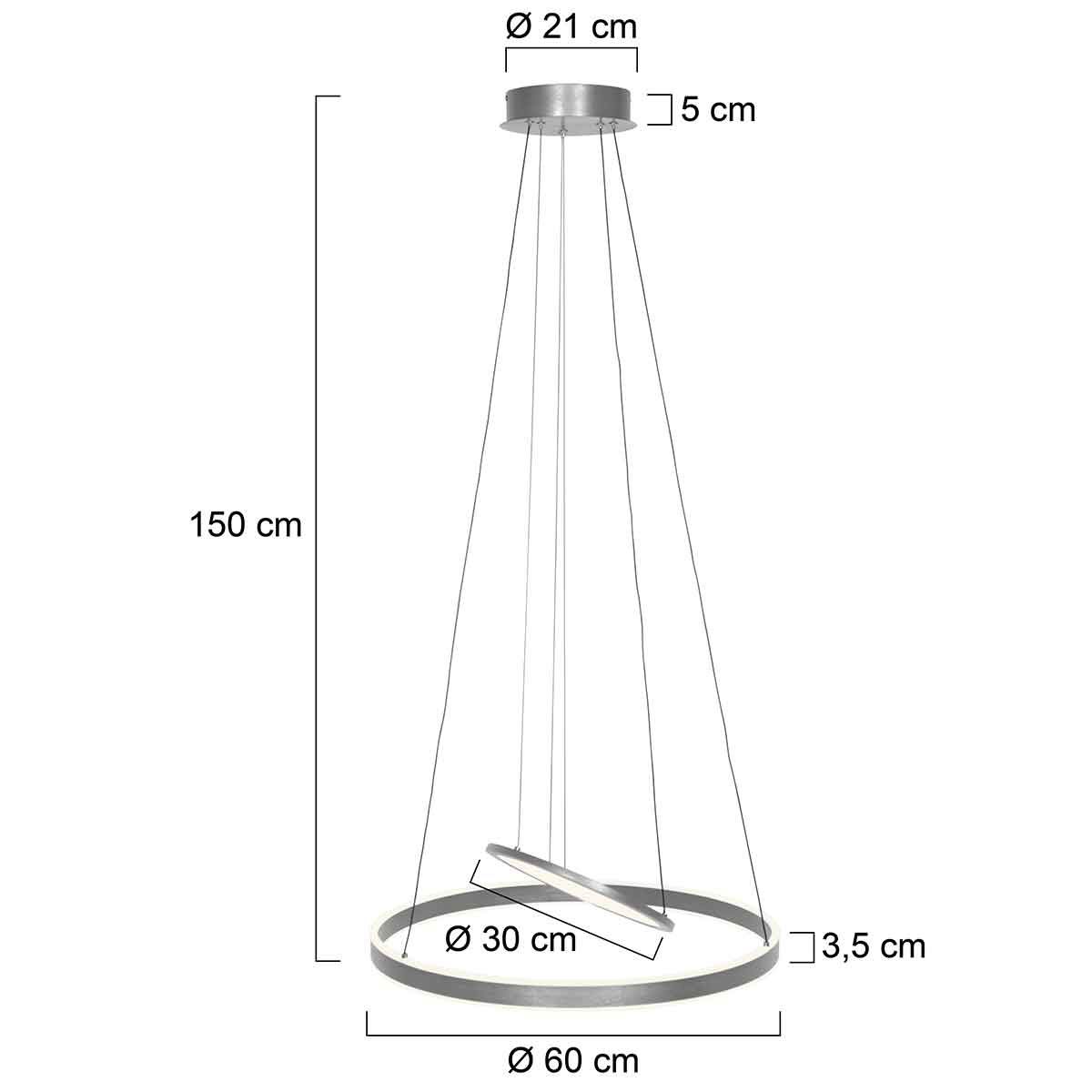 Steinhauer Hängeleuchte Pendelleuchte LED Ringlux Lampe Leuchte Stahl 3 flammig - 8712746173161