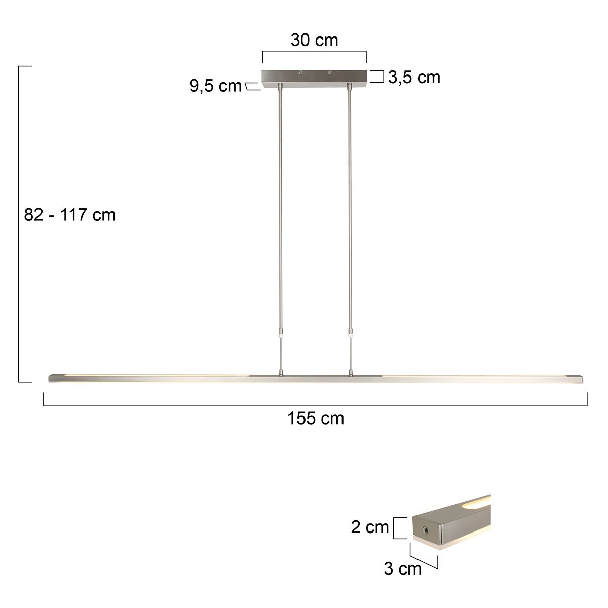 Steinhauer Pendelleuchte Hängelampe Zelena LED Stahl Kunststoff Weiß dimmbar - 8712746122787