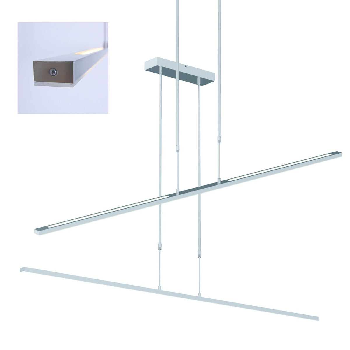 Steinhauer Pendelleuchte Hängelampe Zelena LED Stahl Kunststoff Weiß dimmbar - 8712746122787