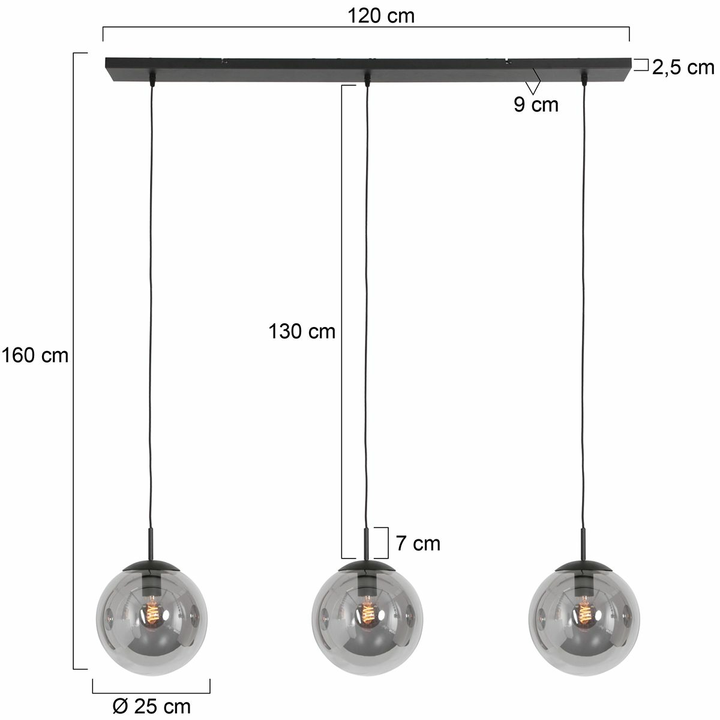 Steinhauer Pendelleuchte Bollique Pendellampe Hängeleuchte Lampe Leuchte 3 Fl.   B-Ware - 8712746147100