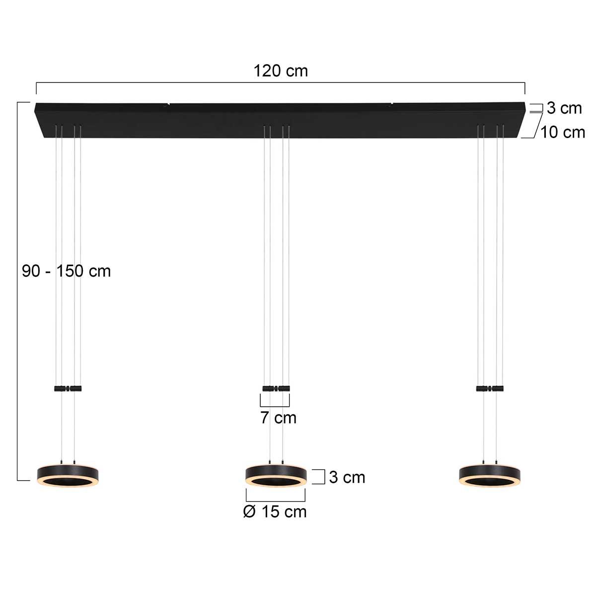 Steinhauer Pendelleuchte Hängelampe Piola Schwarz Modern Kunststoff Metall 6-flg - 8712746167337