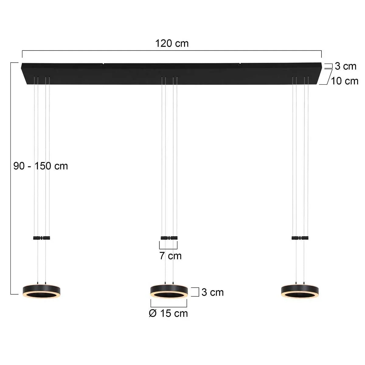B-Ware Steinhauer Pendelleuchte Hängelampe Piola Schwarz Modern Kunststoff Metall 6 Flg - 8712746167337
