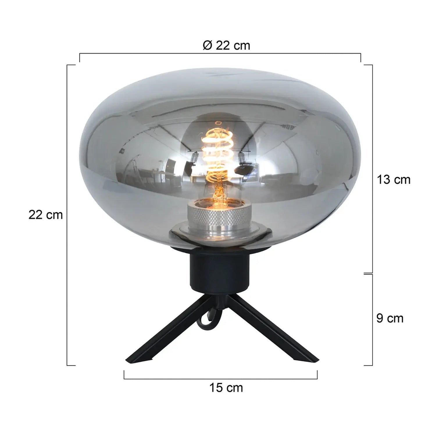 B-Ware Steinhauer Tischleuchte Reflexion Lampe Tischlampe Schwarz 22 Cm Beleuchtung - 8712746132601