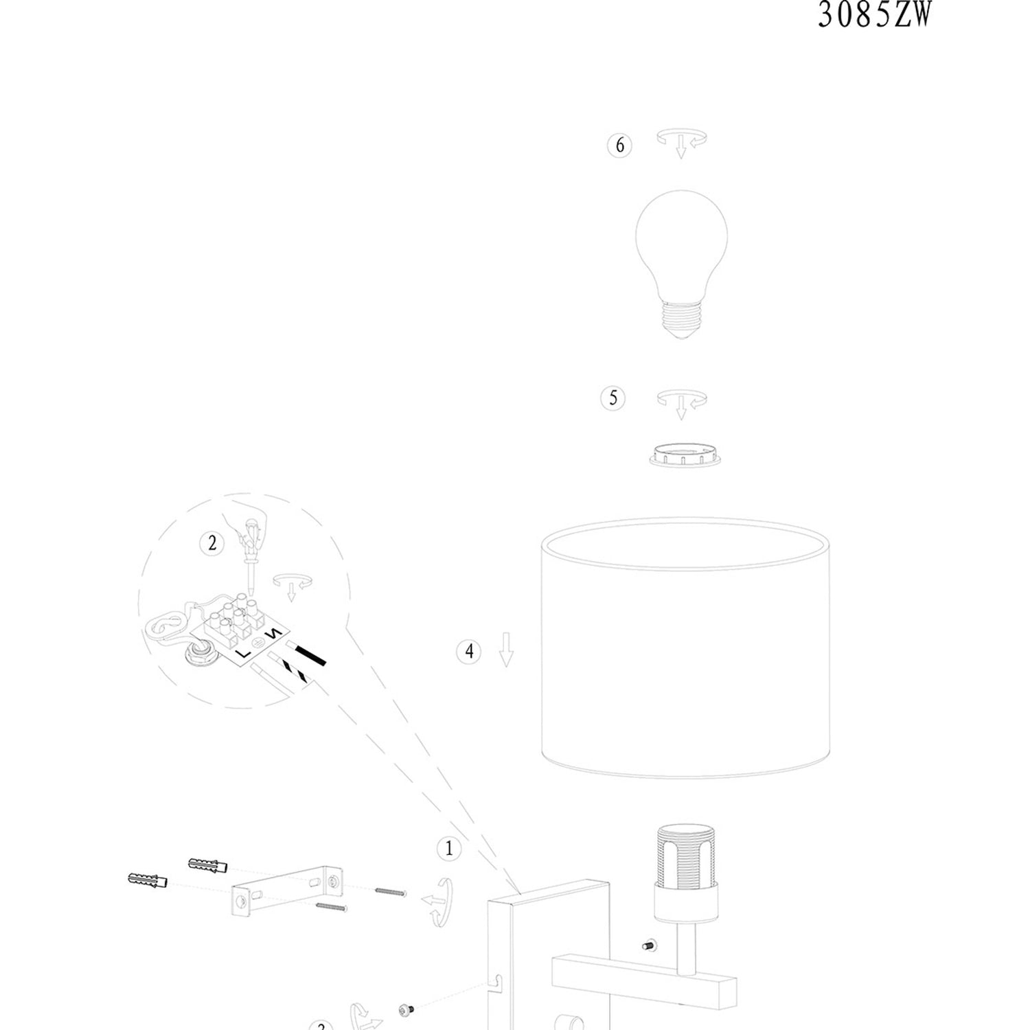 B-Ware Steinhauer Wandleuchte Wandlampe Stang Schwarz Holz Metall Schalter E27 Led - 8712746172089