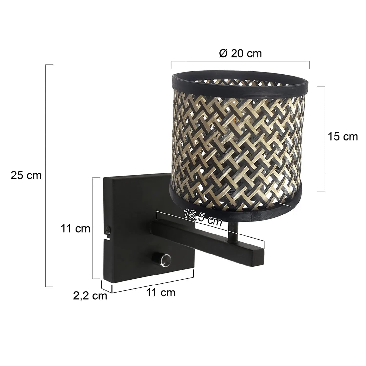 B-Ware Steinhauer Wandleuchte Wandlampe Stang Schwarz Holz Metall Schalter E27 Led - 8712746172089