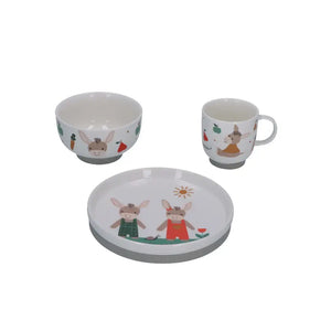 B-Ware Sterntaler Geschirrset Kinderset Porzellan Teller Schale Tasse Emmi Garden 3 Tlg