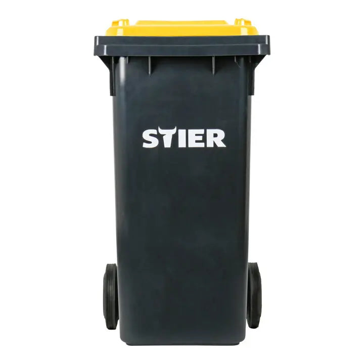 B-Ware Stier Abfallbehälter Mülltonne Müllgroßbehälter 120 Liter Grau Gelb Deckel - 4251709624547