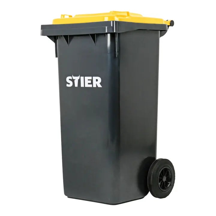 B-Ware Stier Abfallbehälter Mülltonne Müllgroßbehälter 120 Liter Grau Gelb Deckel - 4251709624547