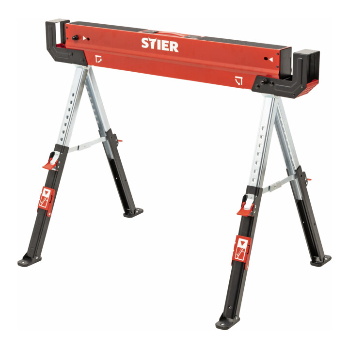 Stier Falt Arbeitsbock Sägebock Werkbank Höhenverstellbar 590kg Stahl Klappbock B-Ware - 4251709645559