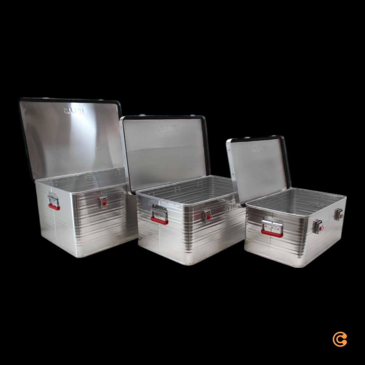 Marken Alubox-Set 50L + 85L + 135L Aluminiumbox Alukiste Transportkiste Lagerbox - 4260439006707