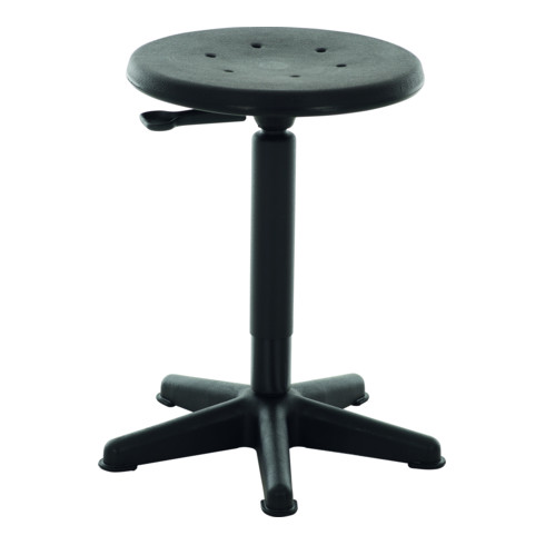Stier Arbeitshocker Sitzgelegenheit Gleiter Höhenverstellbar Schwarz Pu Sitz     B-Ware - 4251709619932
