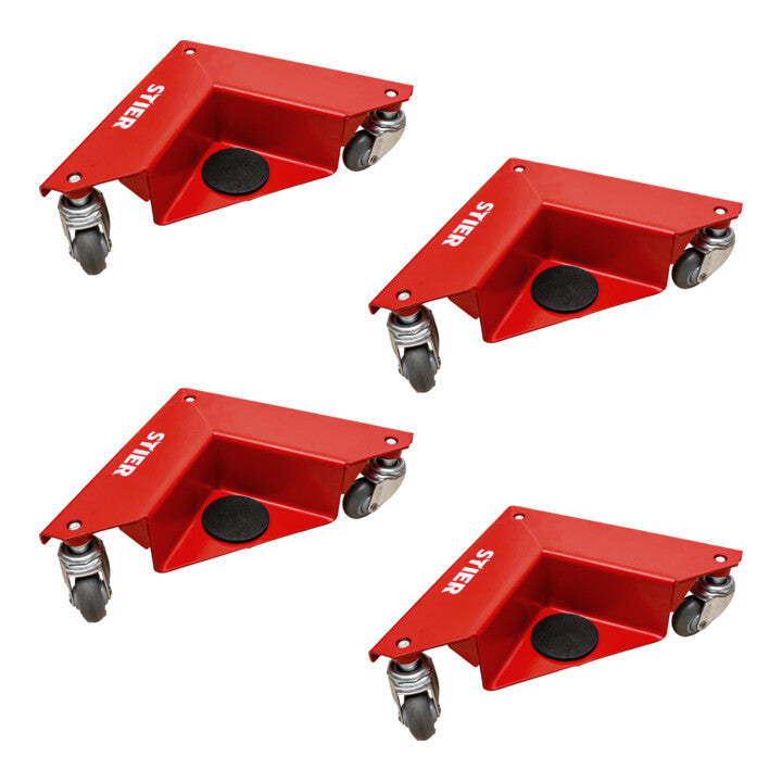 STIER Eckenroller-Set Möbelroller Transporthilfe Gummi-Rollen Tragkraft 150 kg - 4251709616870