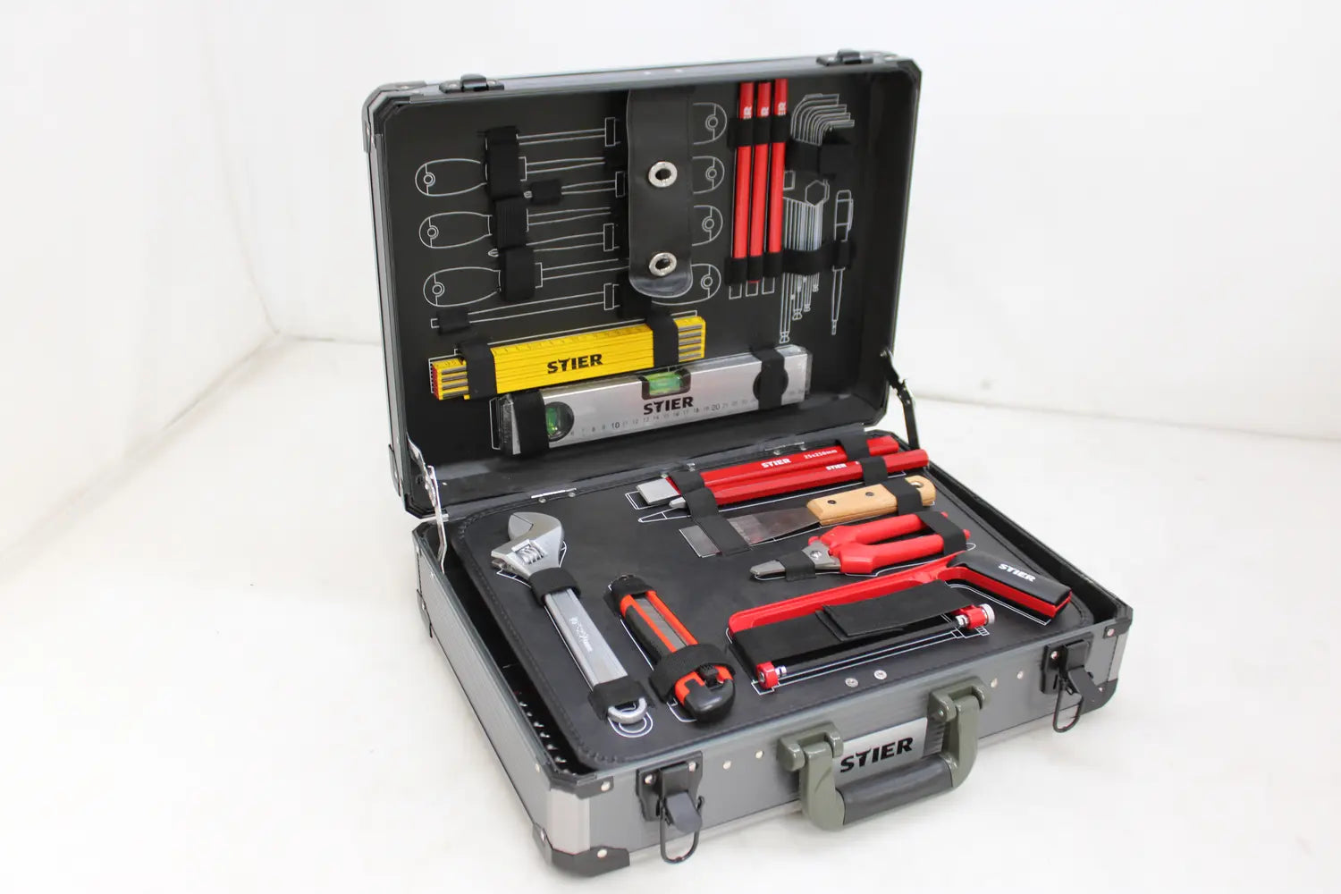 B-Ware Stier Elektriker Werkzeugsortiment Set Aluminium 128 Teilig Siehe Text/Foto - 4251709626527
