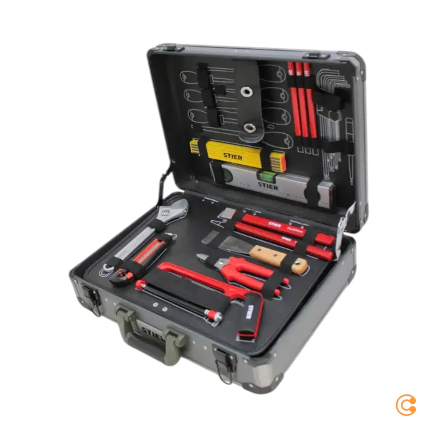 B-Ware Stier Elektriker Werkzeugsortiment Set Aluminium 128 Teilig Siehe Text/Foto - 4251709626527
