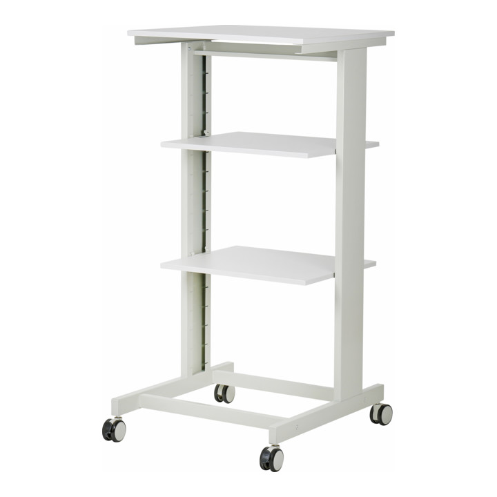 B-Ware Stier Pc Arbeitstisch Rolltisch Computertisch Grau Höhenverstellbar Büro Tisch