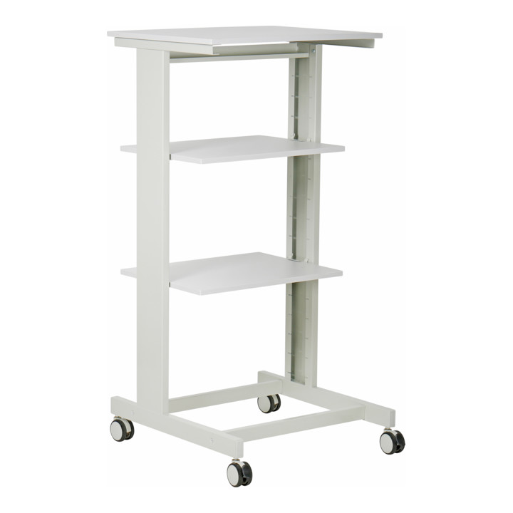 Stier Pc Arbeitstisch Rolltisch Computertisch Grau Höhenverstellbar Büro Tisch B-Ware - 4251709617587