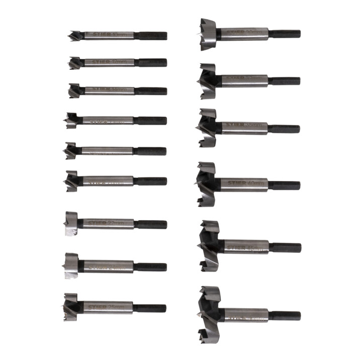 B-Ware Stier Forstnerbohrer Set Bohrer Sortiment Holzbohrer Set 15 Teilig Holz Kassette
