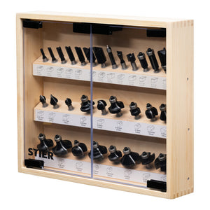 B-Ware STIER Fräsersortiment Set Fräser 8 mm 30-teilig Vitrine Hartmetallschneiden