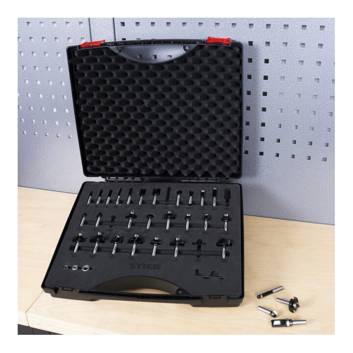 B-Ware Stier Fräsersortiment Fräser Set Hartmetall 30 Teilig 8 Mm Kunststoffkoffer
