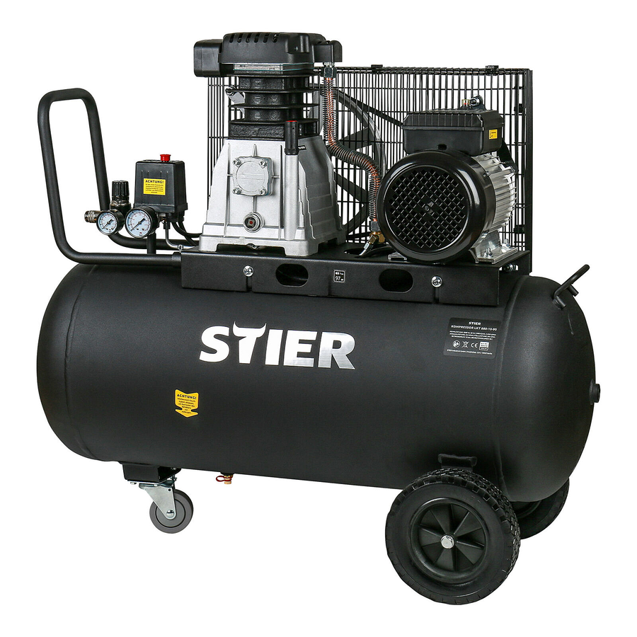 Stier Kompressor Luftkompressor Druckluftgerät 90 Liter 10 Bar Werkstatt 3000 W B-Ware - 4251709612520