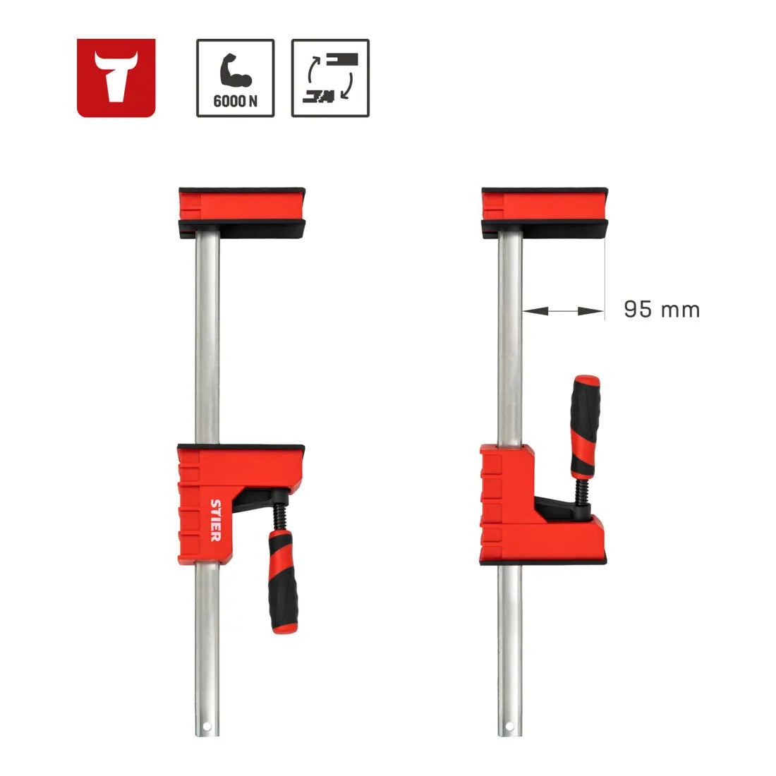 B-Ware Stier Korpuszwinge Schraubzwinge Möbelzwinge Zwinge 1200 Mm Spannweite 6000 N - 4251709619697