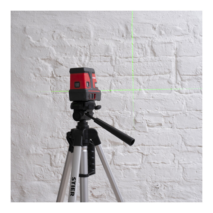 B-Ware Stier Kreuzlinienlaser Linienlaser Laser Messgerät 5 Lotpunkte Grün 150° X 130°