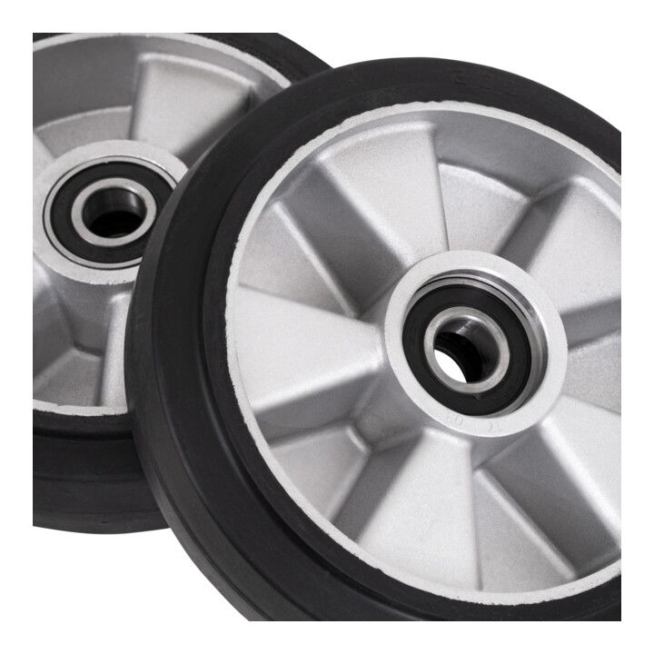 Stier Lenkräder Set Räder Hubwagen Gummi Ersatzteil 2 Stück Schwarz B-Ware - 4251709626800