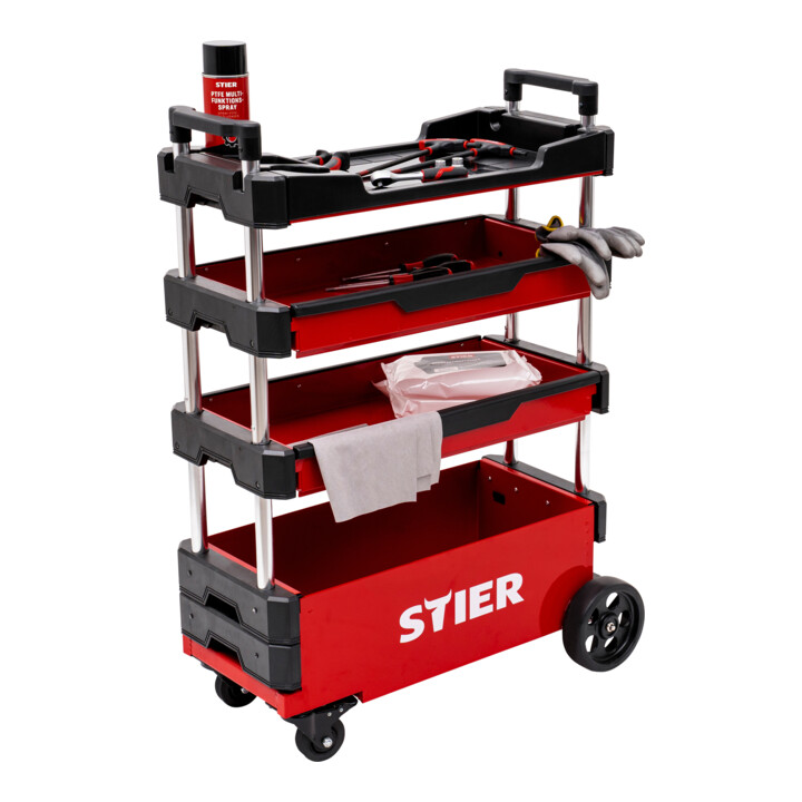 B-Ware Stier Montagewagen Werkstattwagen Klappbar 80kg Tragkraft 700x380x535mm