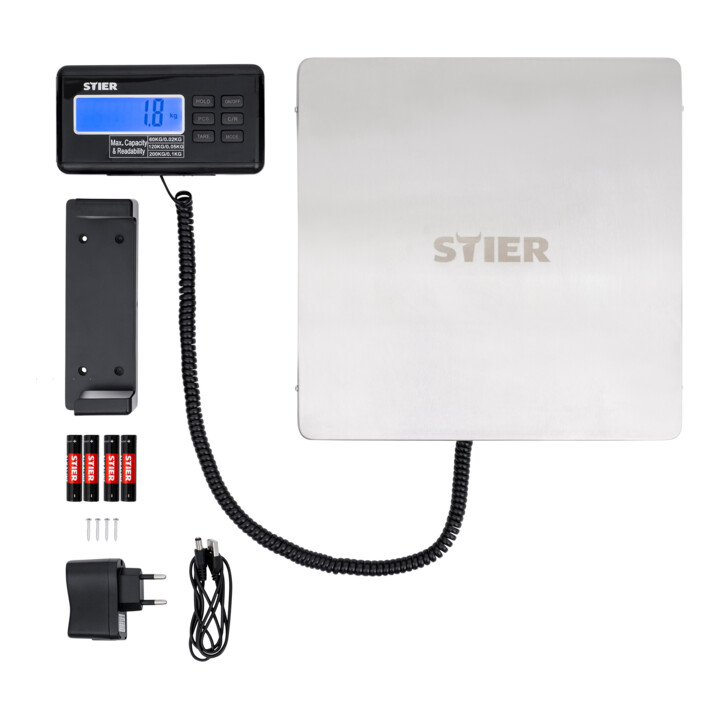 B-Ware Stier Paketwaage Plattformwaage Waage Edelstahlplatte 200 Kg 30 X 30 Cm