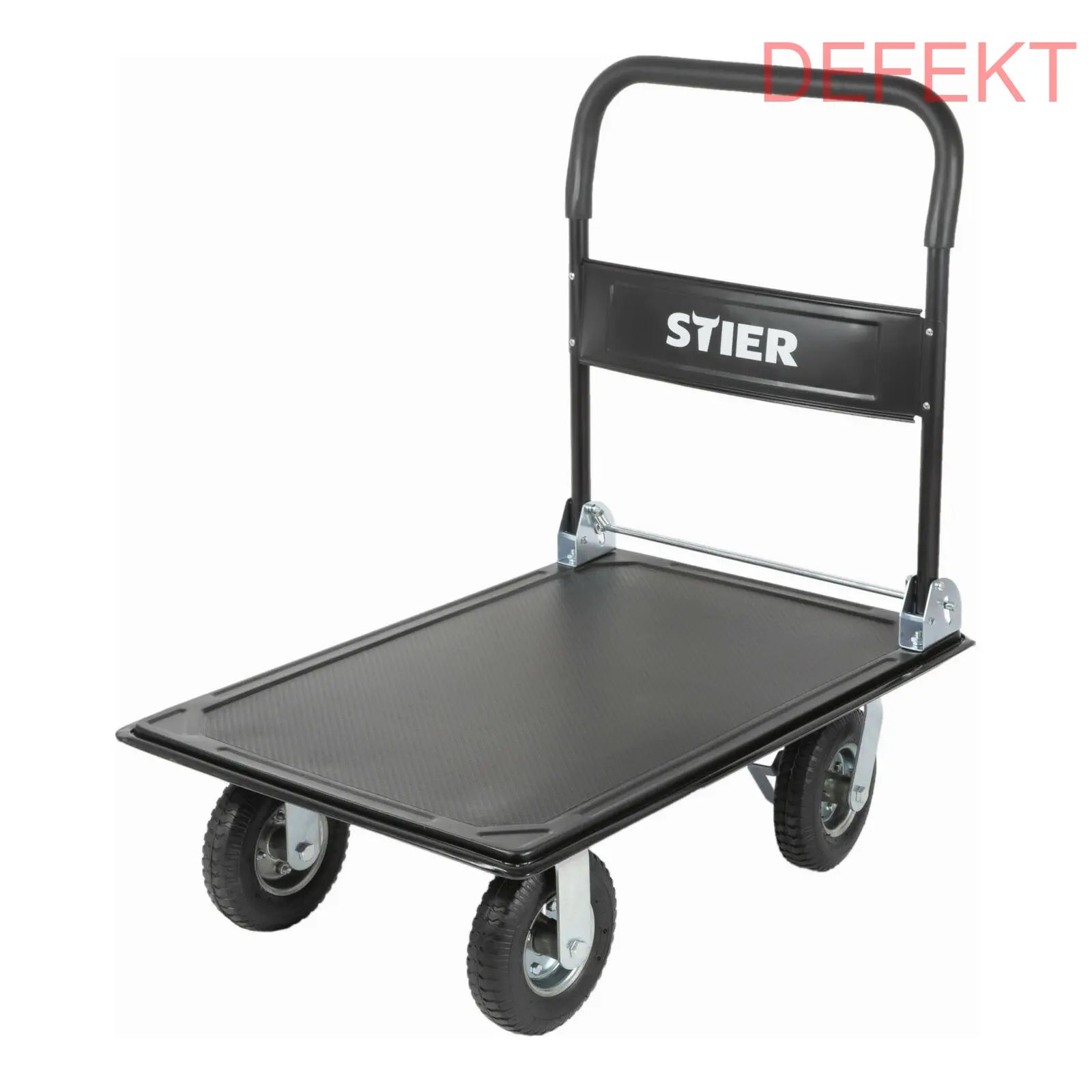 D-Ware Stier Plattformwagen Klappbar Tragkraft 350kg Luftbereifung 910x610mm Defektware - 4251709612834