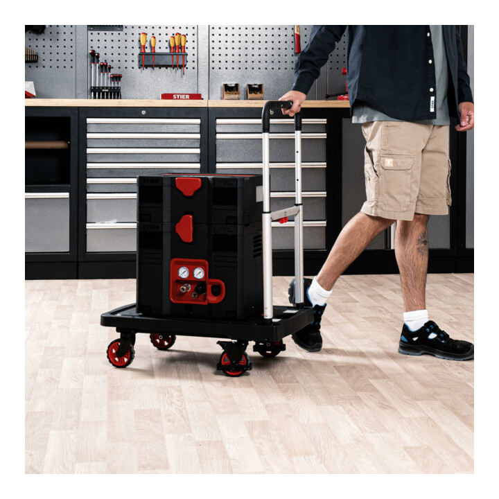 B-Ware Stier Plattformwagen Transportwagen Klappwagen 137kg Kunststoff Aluminium Gu444 - 4251709616931