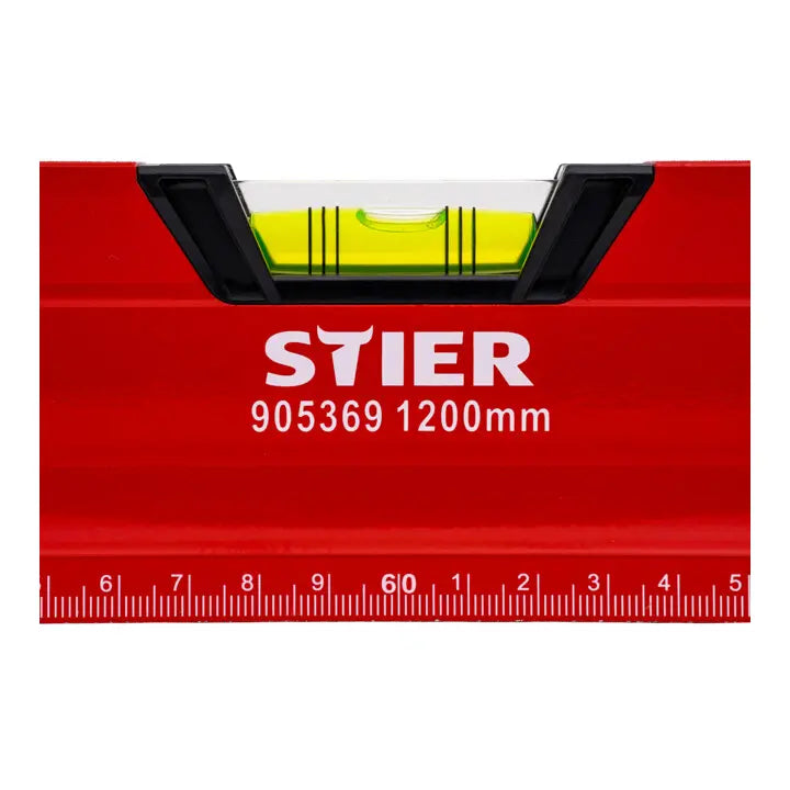 B-Ware Stier Wasserwaage Richtscheit Magnet Libelle Aluminium Premium 3 Griffe 1200 Mm - 4251709624660