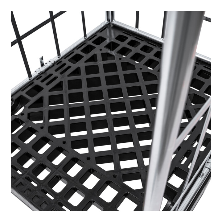 B-Ware Stier Rollbehälter Rollwagen Transportwagen Verzinkt Kunststoffplatte 3 Seitig