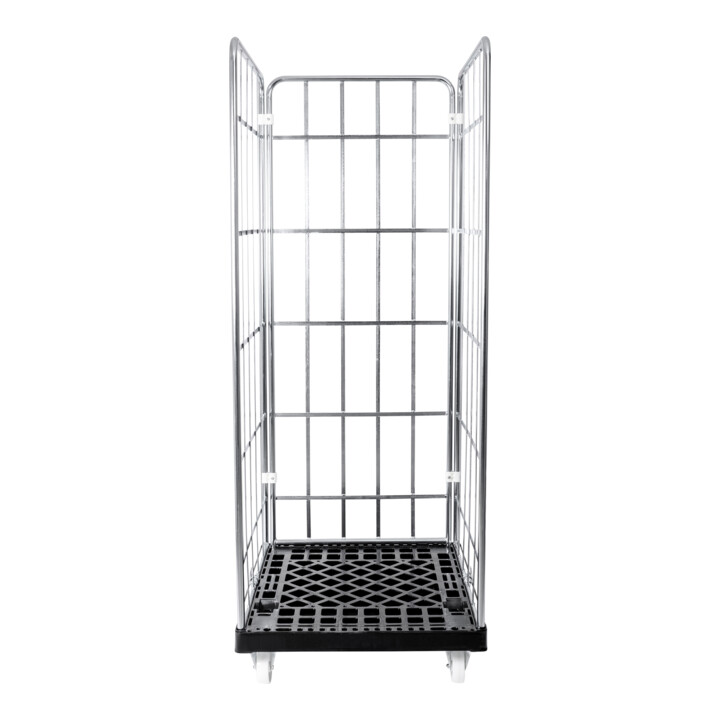 B-Ware Stier Rollbehälter Rollwagen Transportwagen Verzinkt Kunststoffplatte 3 Seitig