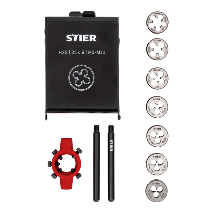 B-Ware Stier Schneideisen Satz Gewindeschneider Set Hss M3 M12 8tlg Werkzeug - 4251709632320