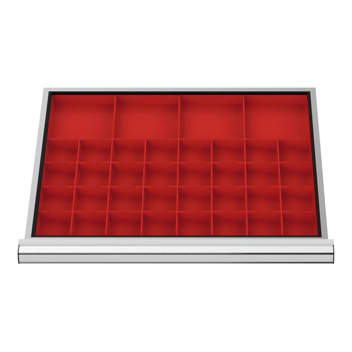 B-Ware Stier Schubladeneinteilung Kästen Kleinteile Rot 100mm 600x450mm 32x75x75mm - 4251709609964
