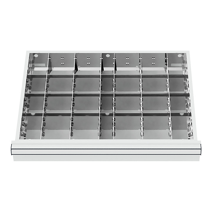 Schubladeneinteilung Metalleinteilung Blh 75 Mm Innenmaß 600x450 Mm 24 Fächer B-Ware - 4251709608783