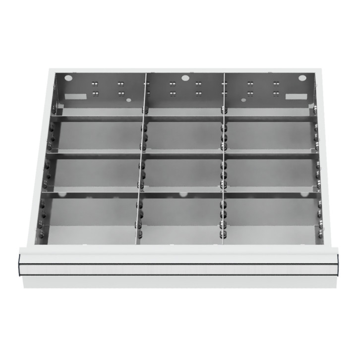 Stier Schubladeneinteilung Einsatz Metalleinteilung 500x450mm 12 Fächer Stahl    B-Ware