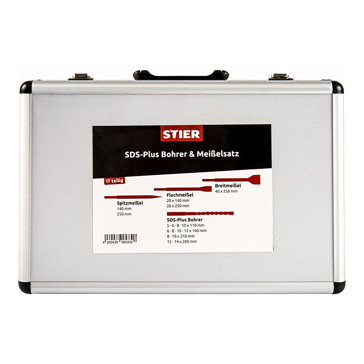 B-Ware Stier Sds Plus Bohrer  & Meißelsatz 17 Teilig Metallkoffer Mit Ordungssystem
