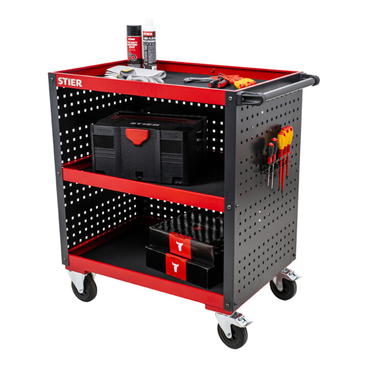 B-Ware Stier Servicewagen Werkstattwagen Wagen Lochplattenverkleidung 960x810x543 Mm - 4251709624783