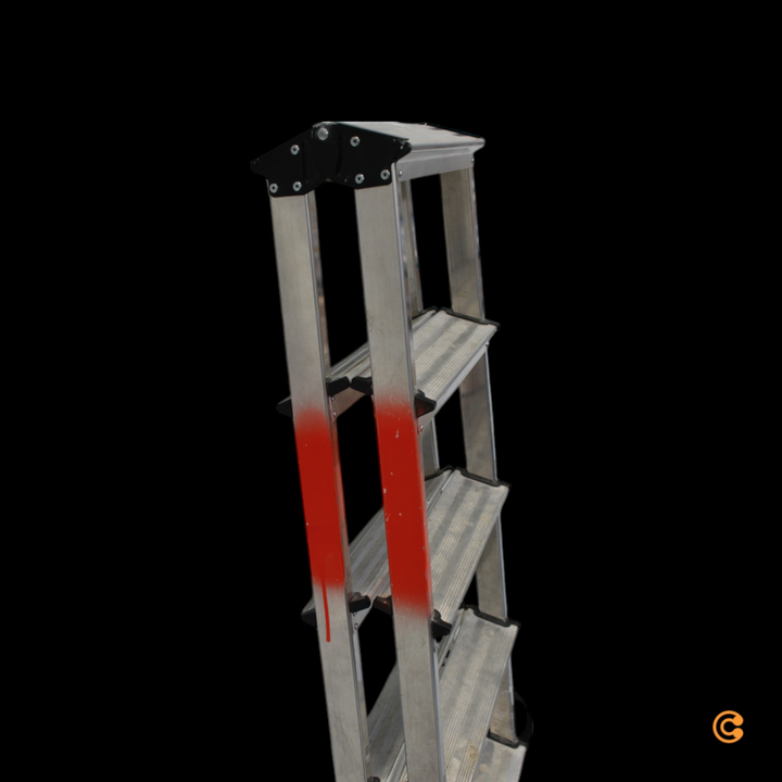 Stier Stufenstehleiter Leiter Doppelleiter 2 X6 Stufen Beidseitig Begehbar Silber C-Ware - 4251709626930