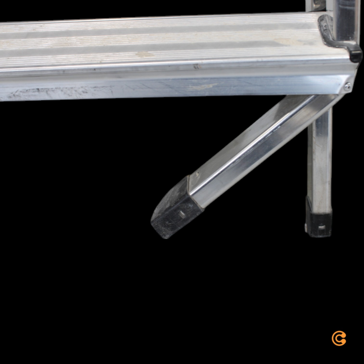 Stier Stufenstehleiter Leiter Doppelleiter 2 X6 Stufen Beidseitig Begehbar Silber C-Ware - 4251709626930