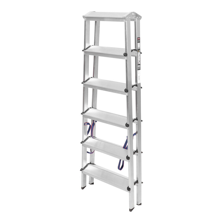 B-Ware Stier Stehleiter Trittleiter Leiter 2x6 Stufen Beidseitig Begehbar Fi 6  - 4251709644101