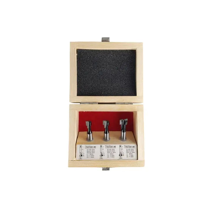 B-Ware Stier Nutfräser Set Fräser T Nut Fräserset Schrauben Nutsteine Oberfräsen 8 Mm - 4251709622314