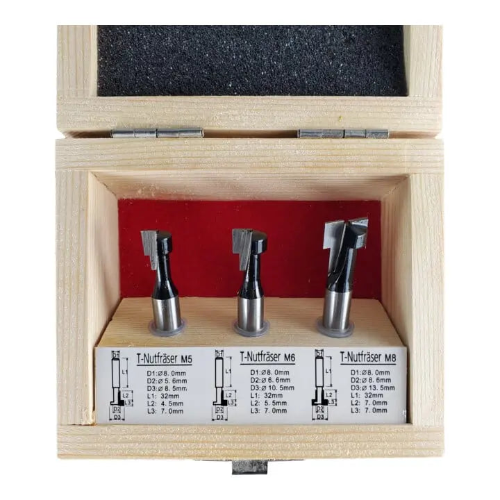 B-Ware Stier Nutfräser Set Fräser T Nut Fräserset Schrauben Nutsteine Oberfräsen 8 Mm - 4251709622314