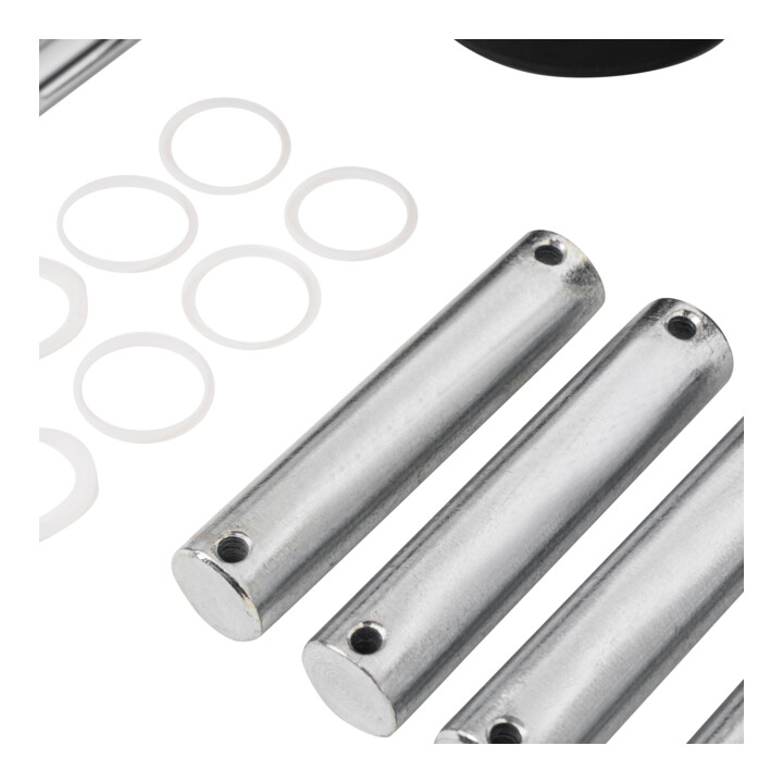 B-Ware Stier Tandem Lastrollen Set Nylon Achsen Wippen Hubwagen Ersatzrollen Rot