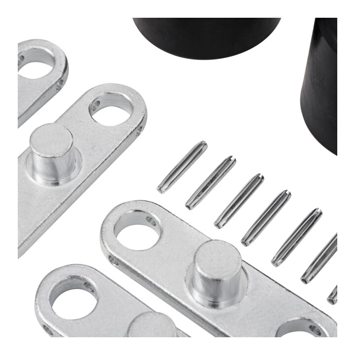 B-Ware Stier Tandem Lastrollen Set Nylon Achsen Wippen Hubwagen Ersatzrollen Rot