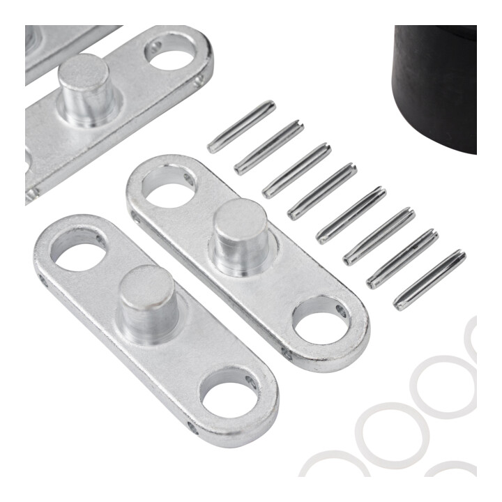 B-Ware Stier Tandem Lastrollen Set Nylon Achsen Wippen Hubwagen Ersatzrollen Rot