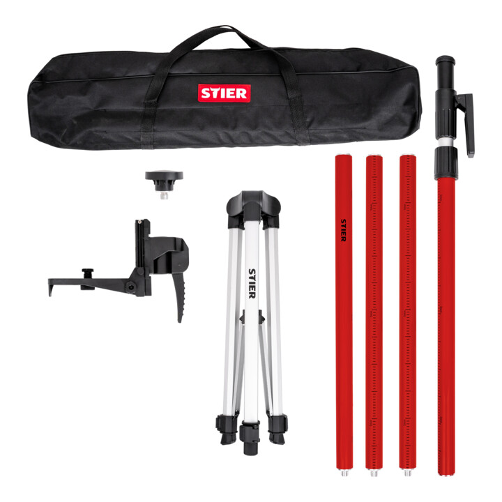 B-Ware Stier Teleskopstange Stange Kreuzlinienlaser 360 Cm Höhenverstellbar Laser