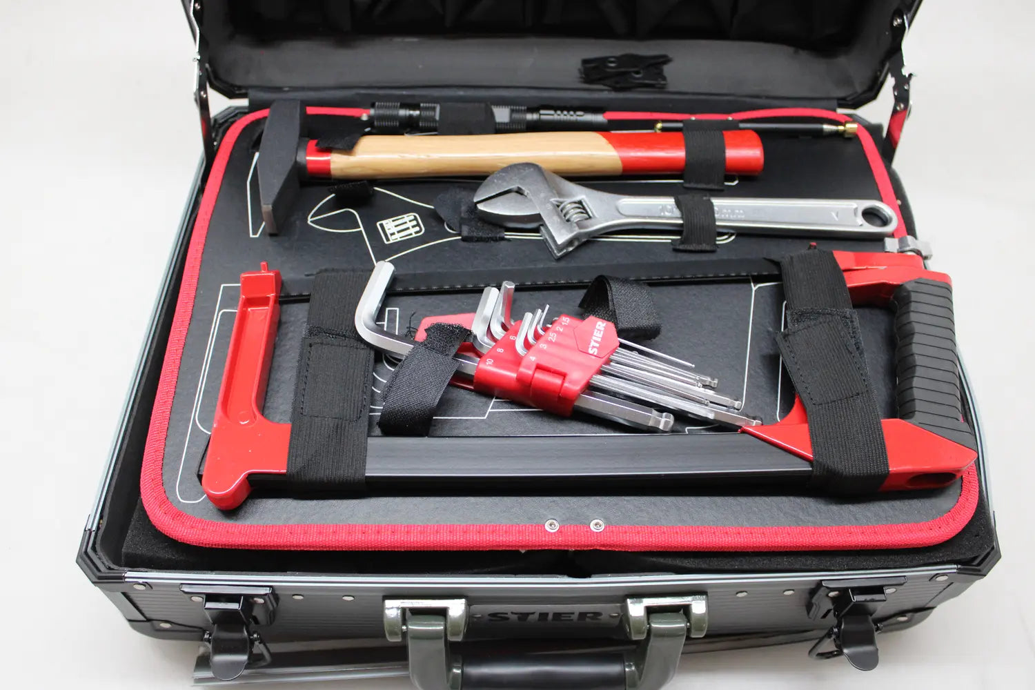 B-Ware Stier Werkzeugsortiment Set Werkzeugkoffer Aluminiumkoffer 135 Teilig  Werkz71 - 4251709612780